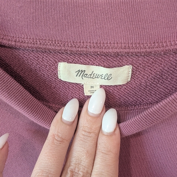 Madewell Cotton Cloud berry Pink Crew Neck Sweater Size Medium. - Picture 5 of 9